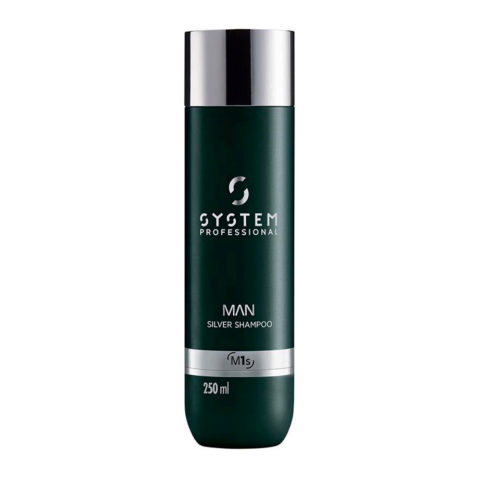 System Professional Man Silver Shampoo M1s 250ml - shampoing pour cheveux gris et blancs