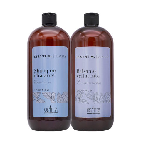 Essential Luxury Shampoo Idratante 1000ml Balsamo Vellutante 1000ml