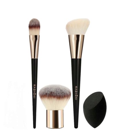 MakeUp Flat Foundation Brush 104 Kabuki Powder Brush Angled Blush Brush 304 Sponge Olive Cut Black