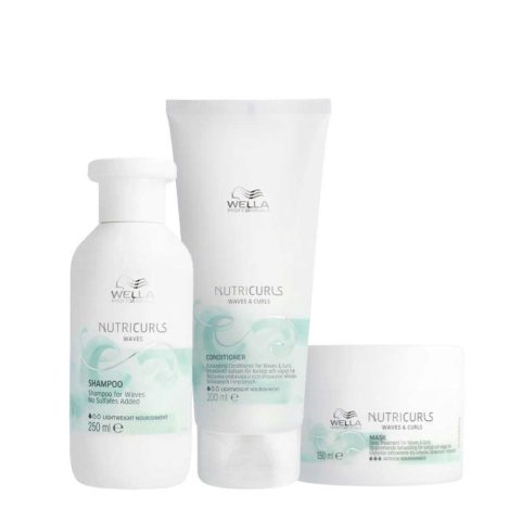 Nutricurls Shampoo For Waves 250ml Conditioner 200ml Mask 150ml