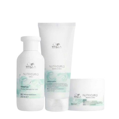 Nutricurls Micellar Shampoo 250ml Waves & Curls Conditioner 200ml Mask 150ml