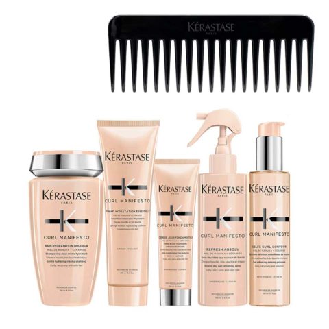 Kerastase Curl Manifesto Shampoo 250ml Conditioner 250 Cream 150ml Spray 190ml Gel 150ml + peigne en cadeau