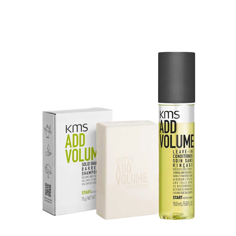 KMS Add Volume Solid Shampoo Bar 75gr Leave-In Conditioner Spray 150ml