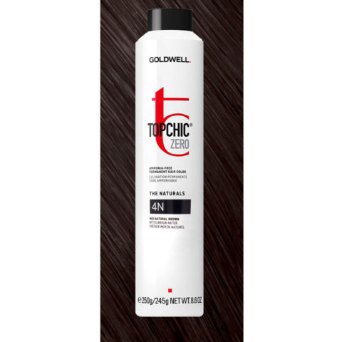 4N Topchic Zero Mid Natural Brown Can 250ml - coloration permanente sans ammoniaque