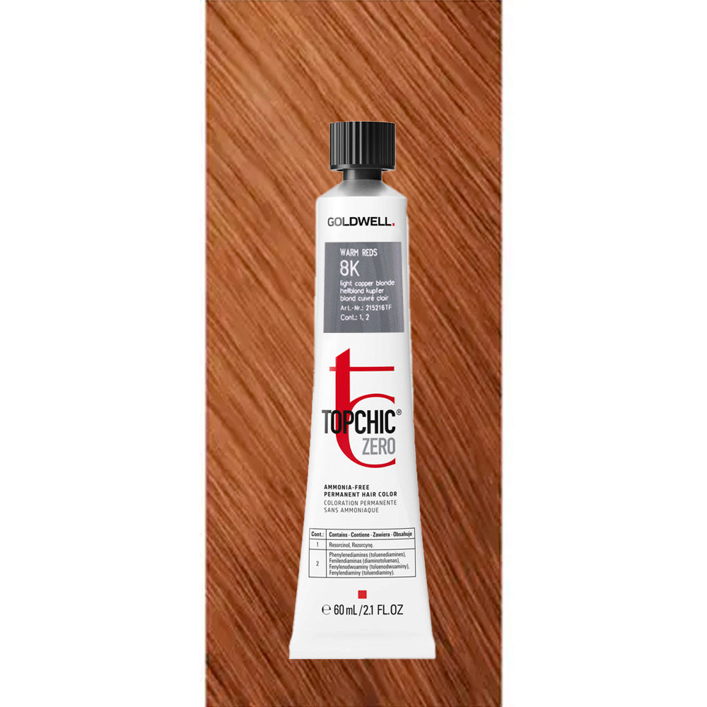 8K Topchic Zero Warm Light Copper Blonde  tb 60ml - coloration permanente sans ammoniaque