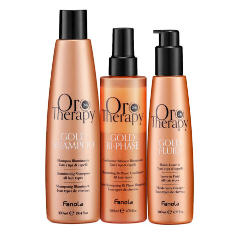 Oro Therapy Oro Puro Gold Shampoo 300ml Conditioner 200ml Leave-In Fluid 100ml