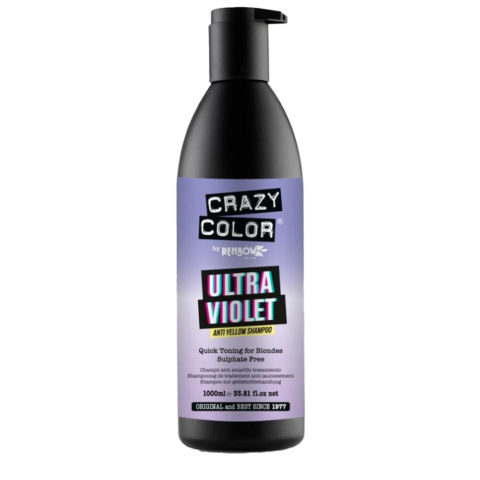 Crazy Color No Yellow Shampoo Ultraviolet 1000ml - shampoing anti-jaunissement