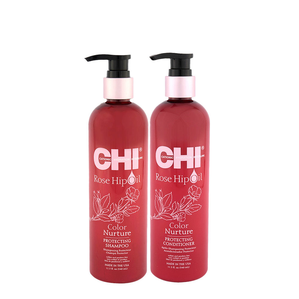 CHI Rose Hip Oil Protecting Shampoo 340ml Conditioner 340ml