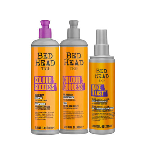 Tigi Bed Head Colour Goddess Oil Infused Shampoo 400ml Conditioner 400ml Leave In 200ml