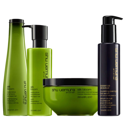 Shu Uemura Silk Bloom Shampoo 300ml Conditioner 250ml  Masque 200ml + Overnight Hair Serum 150ml