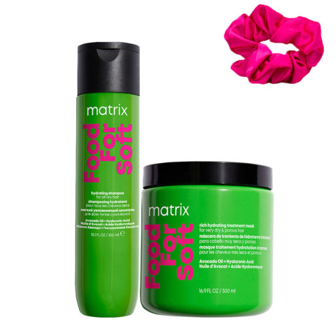 Matrix Haircare Food For Soft Shampoo 300ml Mask 500ml + InstaCure Scrunch en cadeau