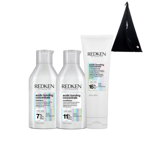 Redken Acidic Bonding Concentrate Shampoo 300ml Liquid Conditioner 190ml Mask 250ml + Shopper Noir en CADEAU