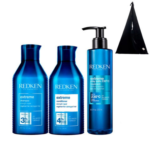 Redken Extreme Shampoo 300ml Conditioner 300ml Play Safe 250ml + Shopper en Cadeau
