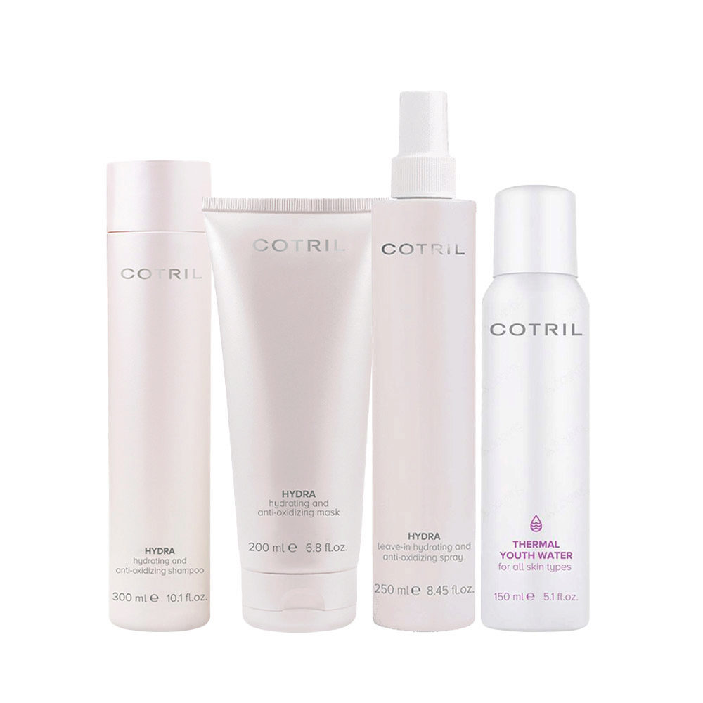 Cotril Hydra Hydrating And Antioxidizing Shampoo 300ml Mask 200ml Spray 250ml Thermal Youth Water 150ml