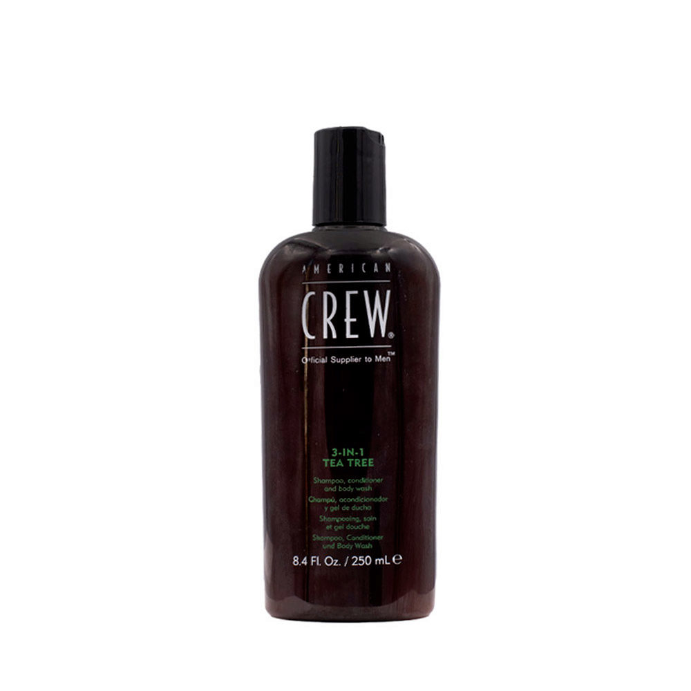 American Crew Tea Tree 3 in 1 Shampoo Conditioner and Body Wash 250ml - shampoing, après-shampooing et gel douche
