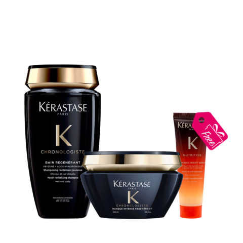Kerastase Chronologiste Shampoo 250ml  Masque 200ml + Nutritive 8H Magic Night Serum 30ml OFFERT