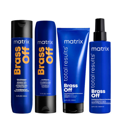 Matrix Haircare Brass Off Shampoo 300ml Conditioner 300ml Mask 200ml Toning Spray 200ml
