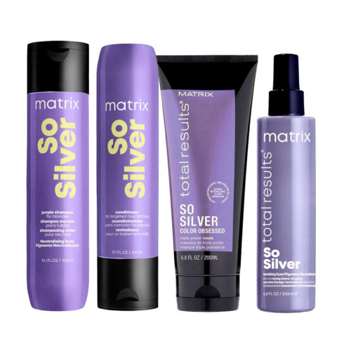Matrix Haircare So Silver Shampoo 300ml Conditioner 300ml Mask 200ml All in One Toning Spray 200ml