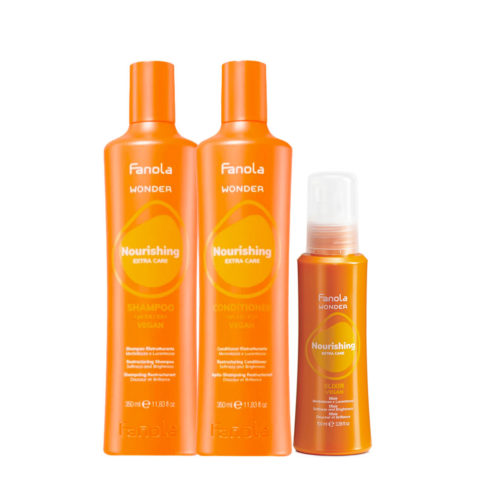 Wonder Nourishing Shampoo 350ml Conditioner Leave In 300ml Elixir 100ml