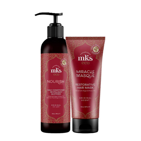 MKS Eco Nourish Daily Shampoo Original Scent 296ml Restorative Mask 207ml