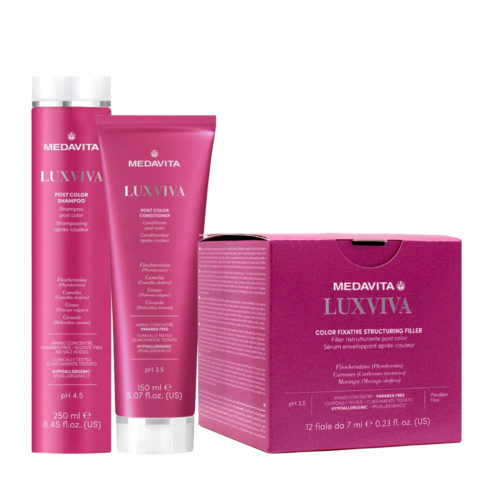 Medavita Luxviva Shampoo Post Color 250ml Conditioner 150ml Filler 12x7ml