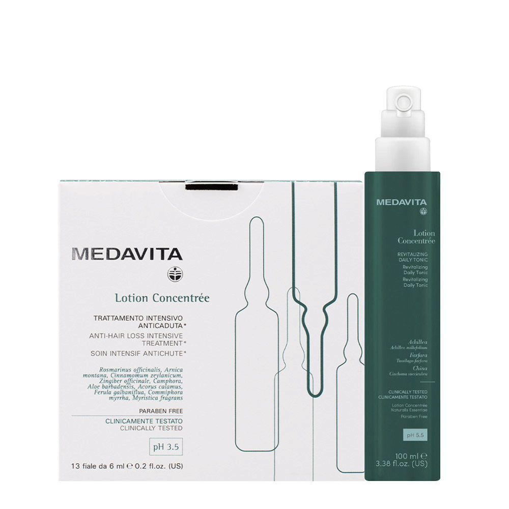 Medavita Cute Lotion Concentrée Anti Hair Loss Intensive Treatment 13x6ml Energizing Daily Tonic 100ml