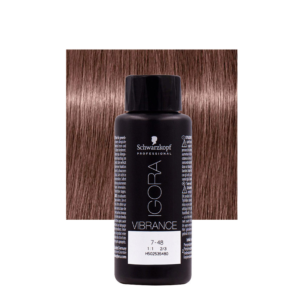 Schwarzkopf Igora Vibrance 7-48 Blond Moyen Beige Rouge 60ml - coloration ton sur ton