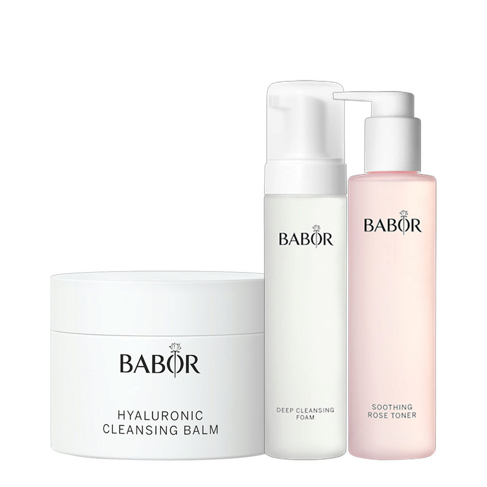 Babor Hyaluronic Cleansing Balm 150ml Foam 200ml Soothing Rose Toner 200ml